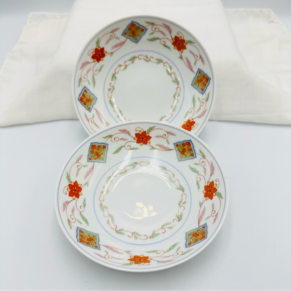 Set Of 2 Miyako Handcraft Fine China NIKKO 5 3/8” Fruit Dessert Bowl Floral